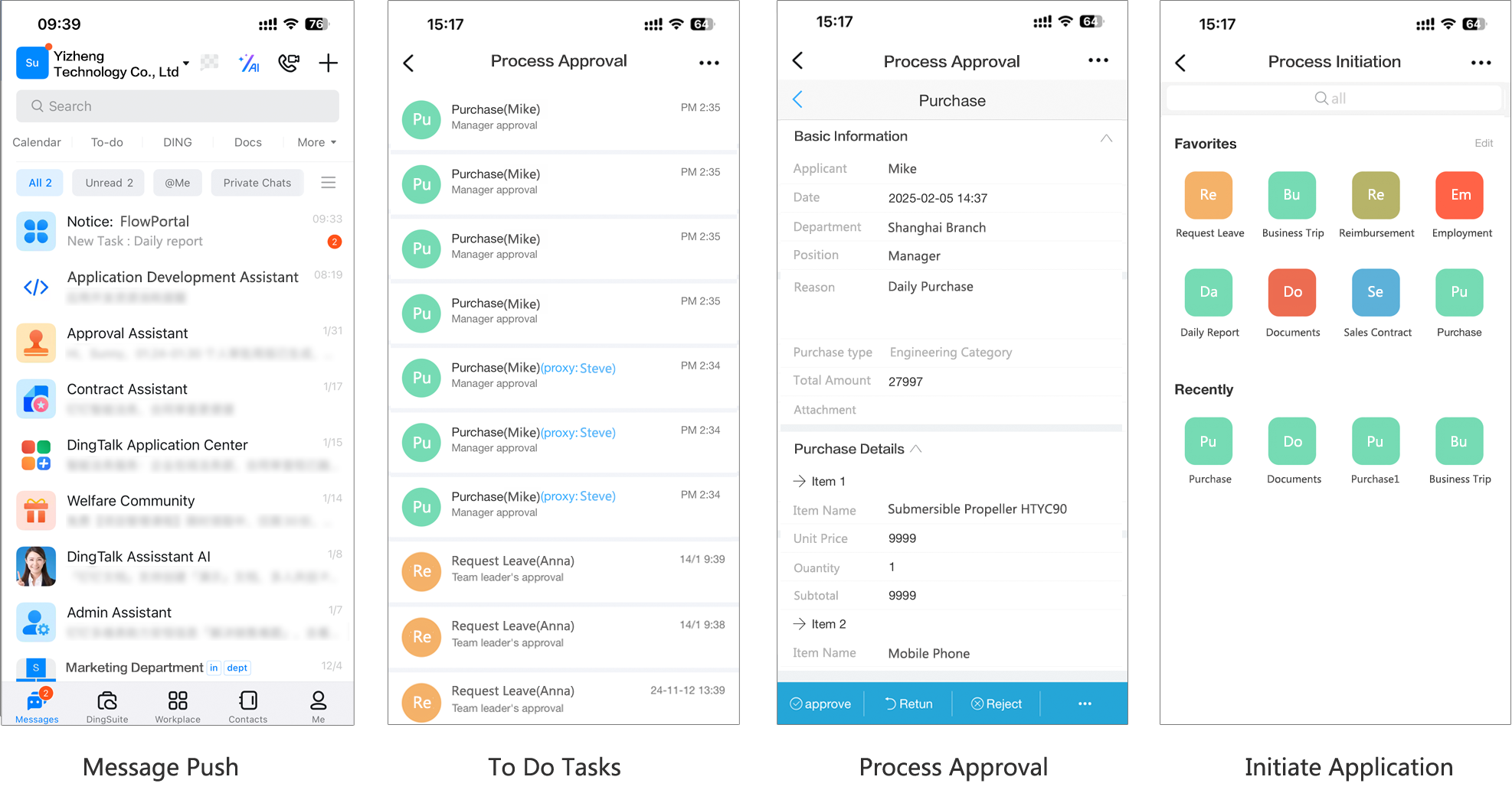 FlowPortal integrates with Dingtalk, enabling notifications, approval, and to - do tasks for improved efficiency.